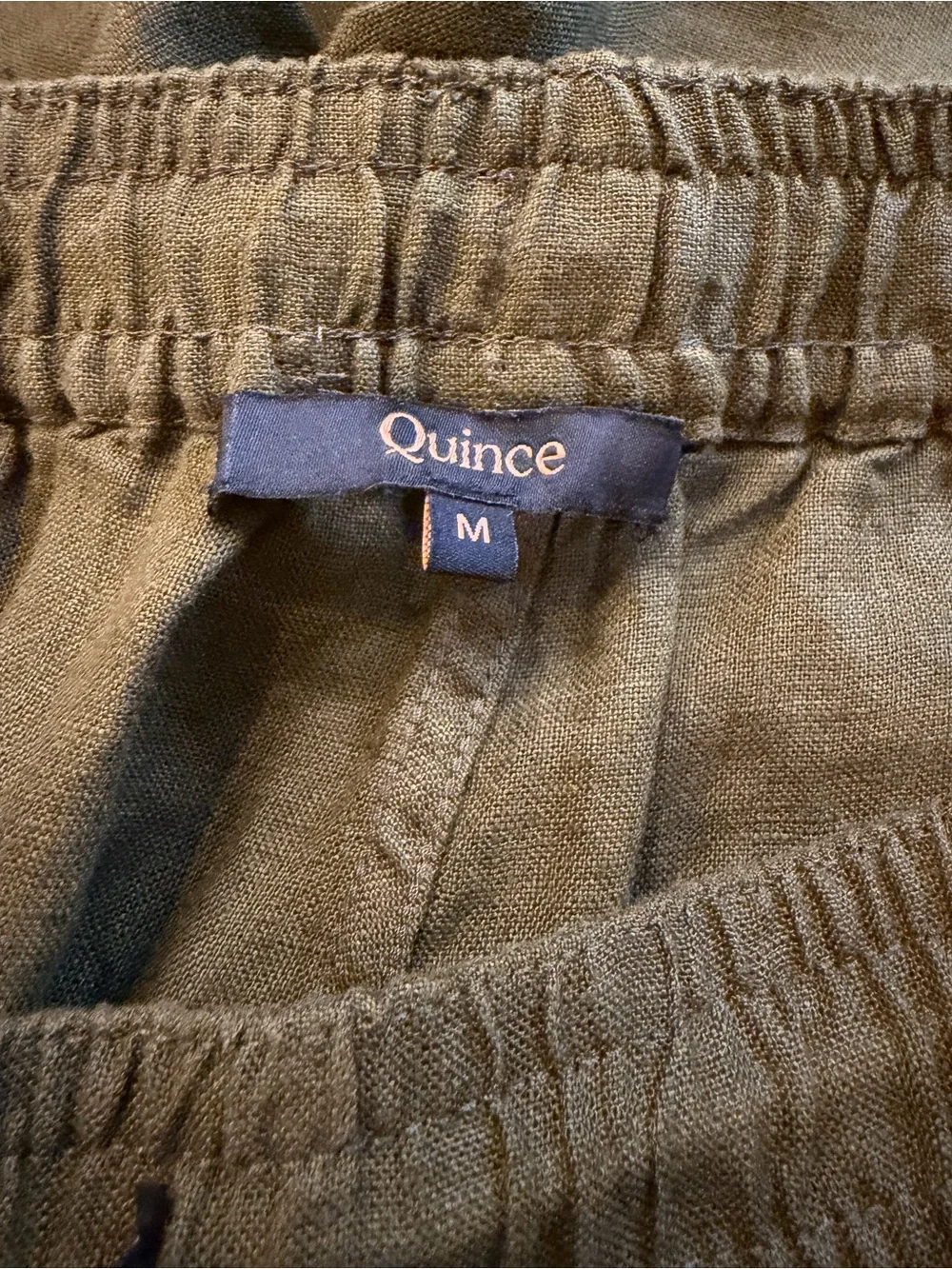 Quince Men’s European Linen Drawstring Beach Pants in Olive